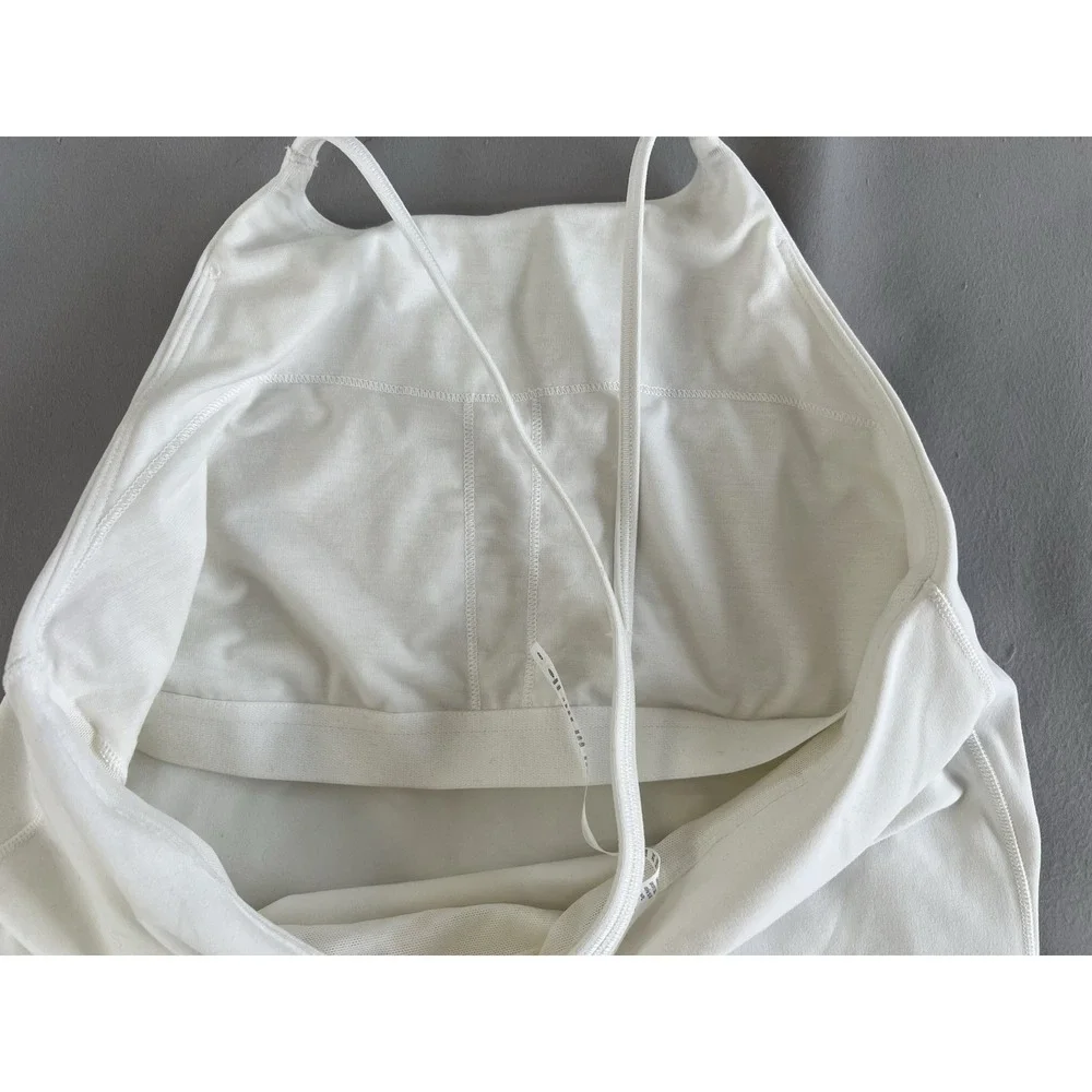 Lululemon Womens White Tank‎ Top Sz 8 Gym Training